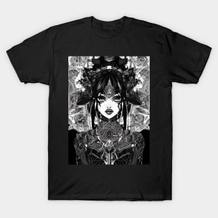 Enigmatic Elegance: Captivating Black and White Art for the Alternative Soul T-Shirt